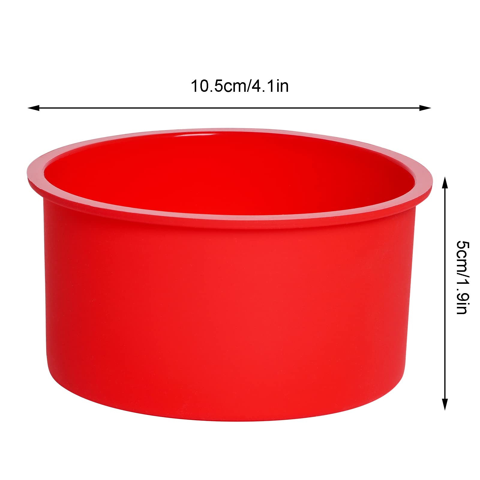 Mifengda 12Pcs Silicone Cake Mold Baking Round Cake Molds 4 Inch Non-Stick Baking Pan Kitchen Silicone Cake Molds For Baking(Red